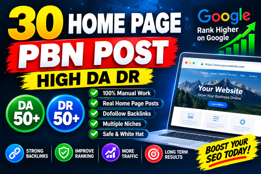 I will build 30 high DA DR homepage PBN backlinks