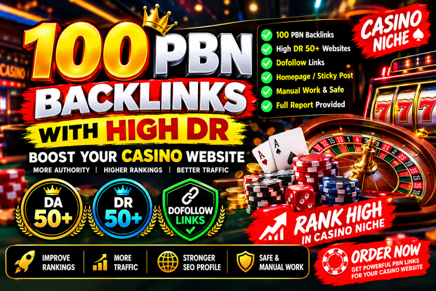 I will build 100 high DR PBN backlinks for casino websites