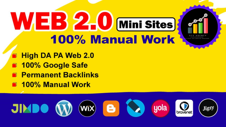 High Domain Authority 15 Web 2.0 Backlink Done For You