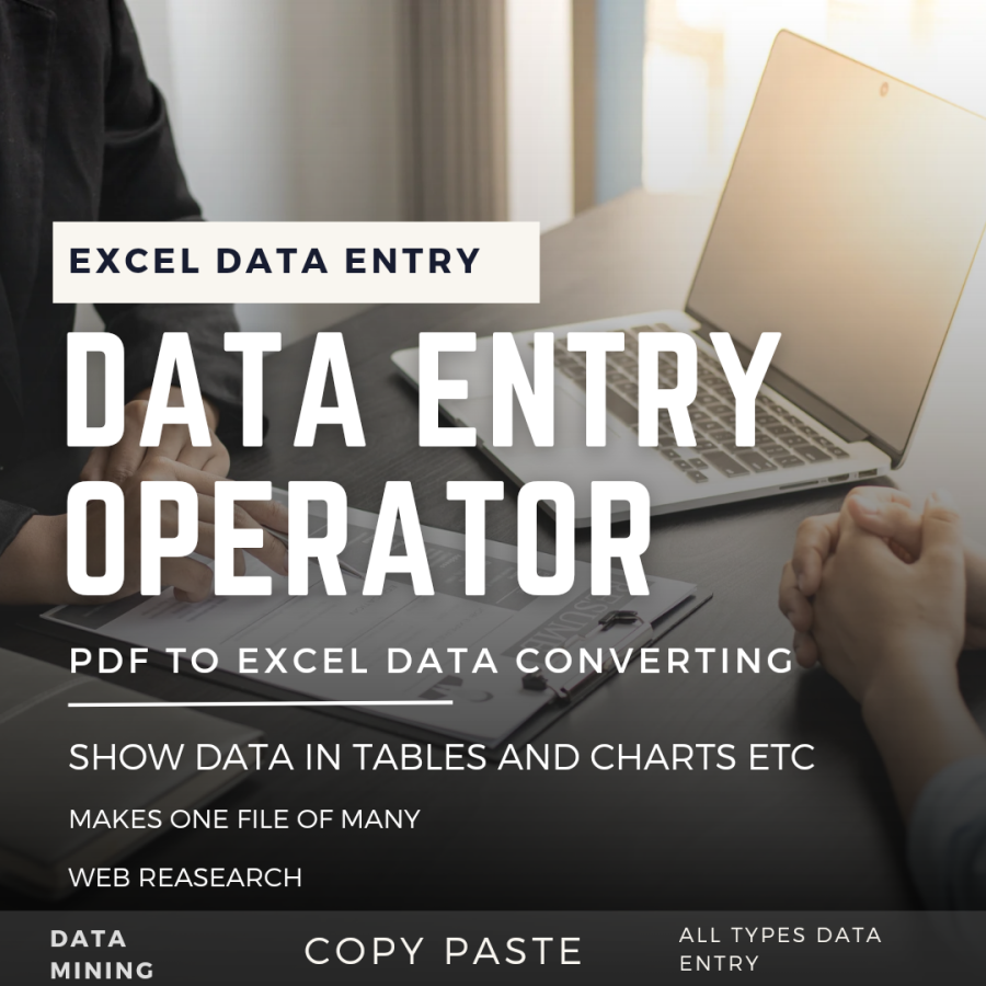 Data entry Operator for you and your company 