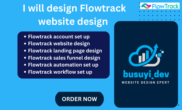 I will design website, landing page, sales funnel using flowtrack