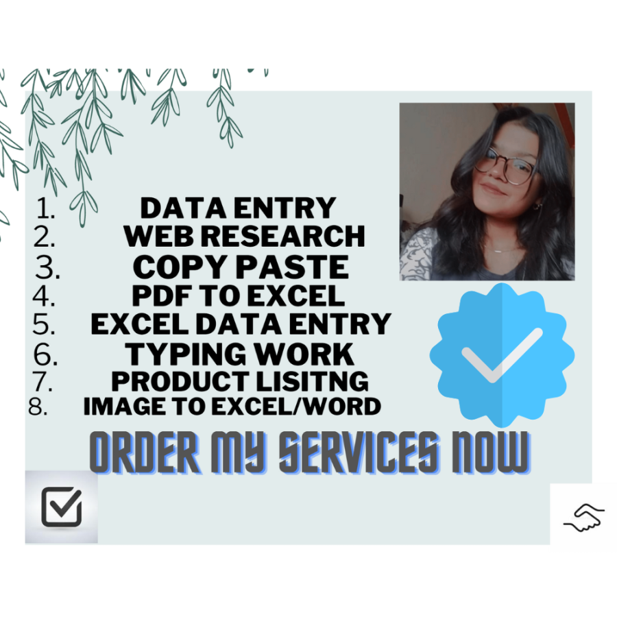 i will be your virtual assistant and do data entry for you 