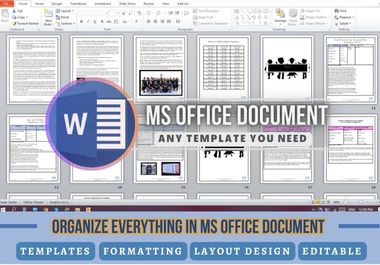 I will format, edit, redesign ms word template, editable microsoft word document, ppt