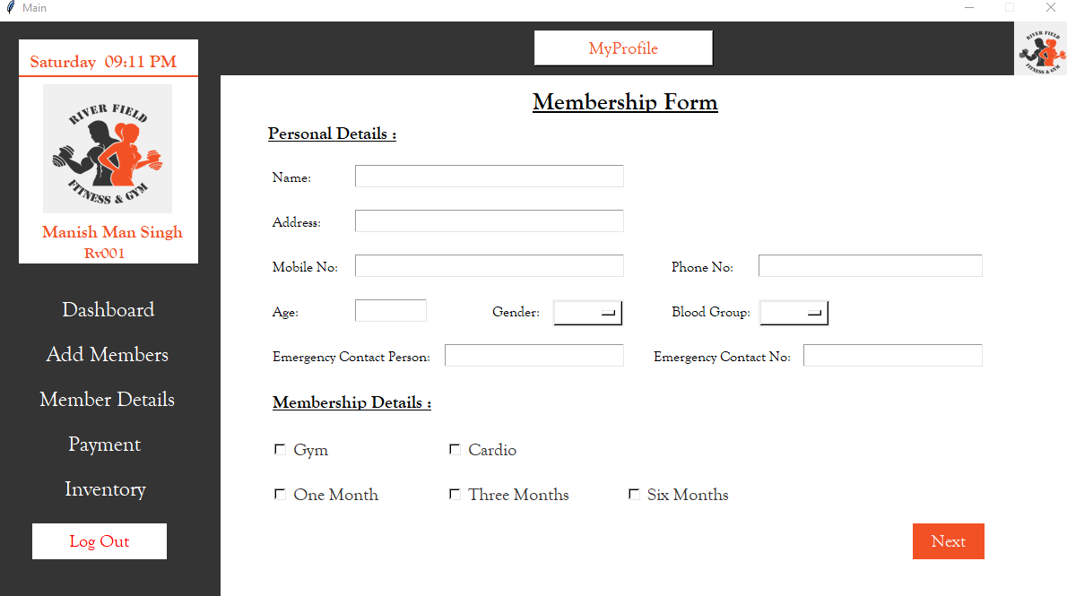 develop a python gui using tkinter with database integration