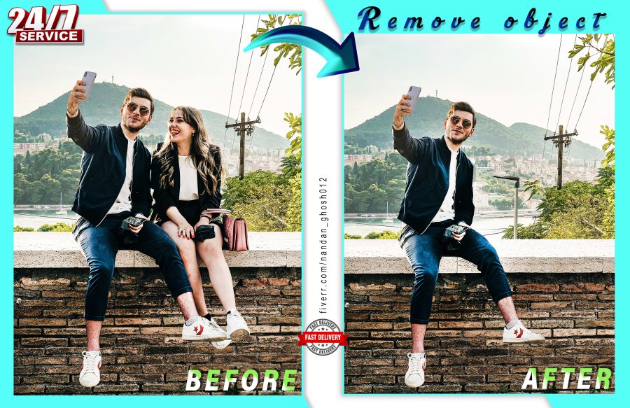 I will remove a person or object from a picture with photoshop