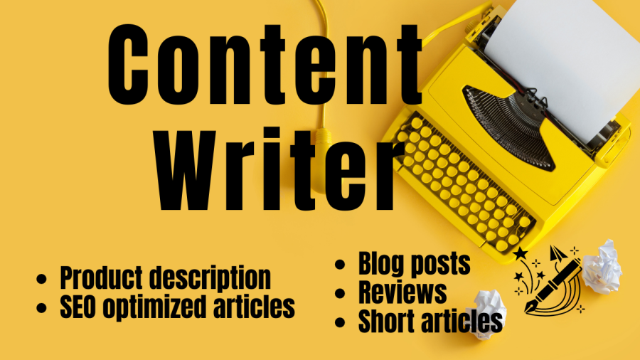 I will write e-commerce product descriptions, blog posts, short articles, and reviews