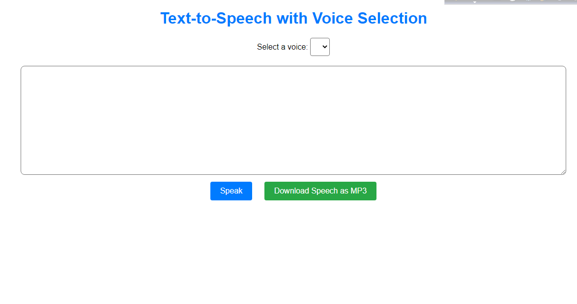 Very Easy and Simple Text To Speech Converter in HTML