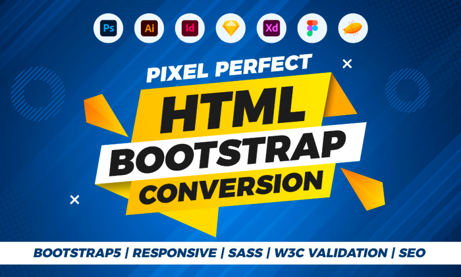 I will convert figma to html, xd to html css, psd to html responsive bootstrap 5