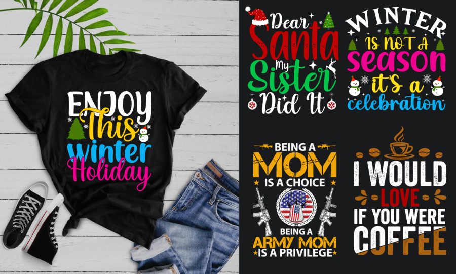 I will do minimal creative typography t shirt and custom t shirt design