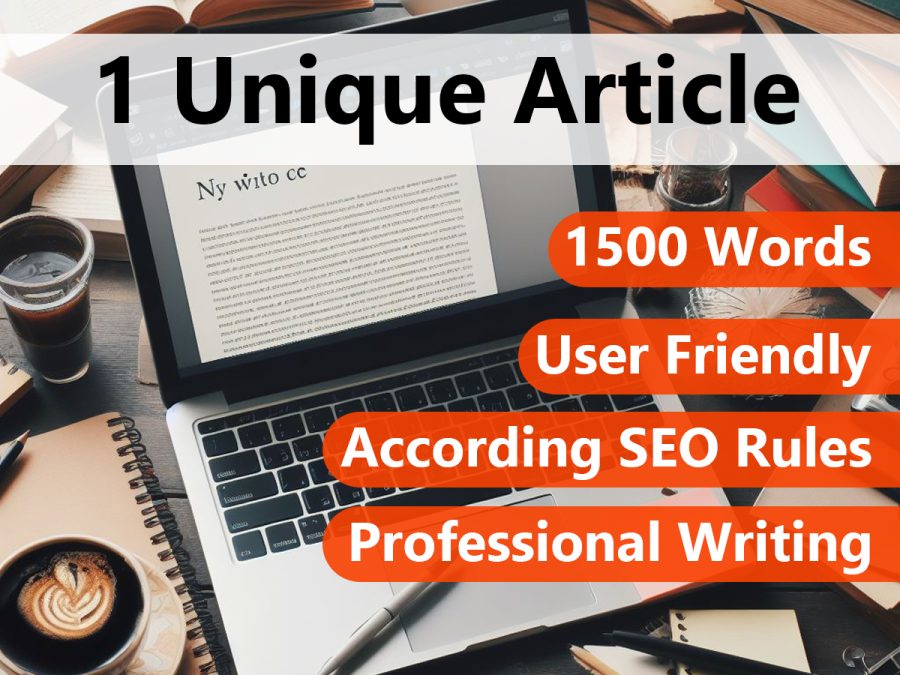 1 Unique article on general topics - 1500 words + 3 unique photos