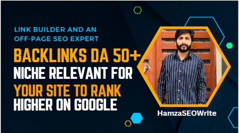 Backlinks Da 50+ Niche Relevant For Your Site 
