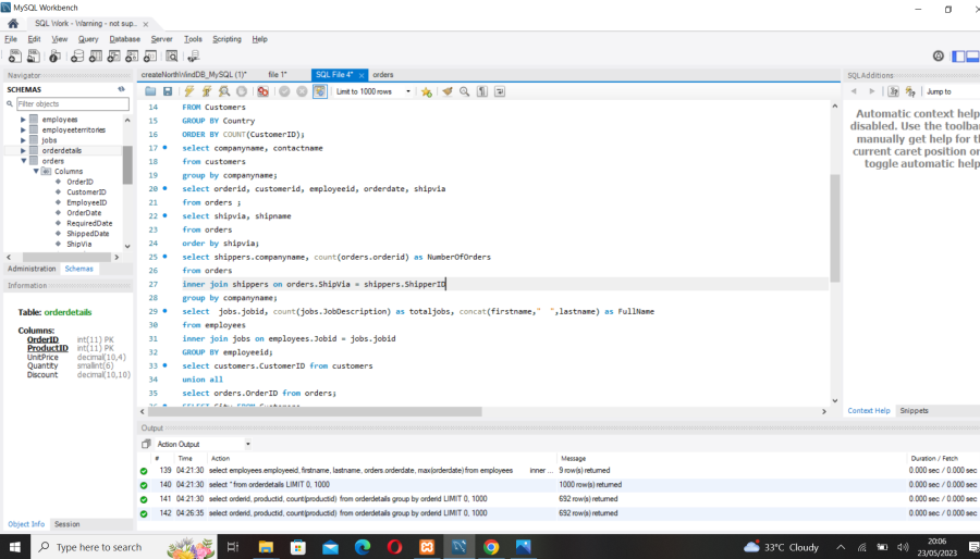 I will database sql developer or database design