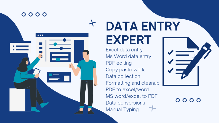 I will be your virtual assistant for data entry, Excel work, Copy paste work
