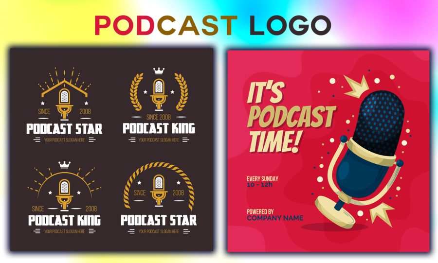 professional podcast logo or podcast cover art