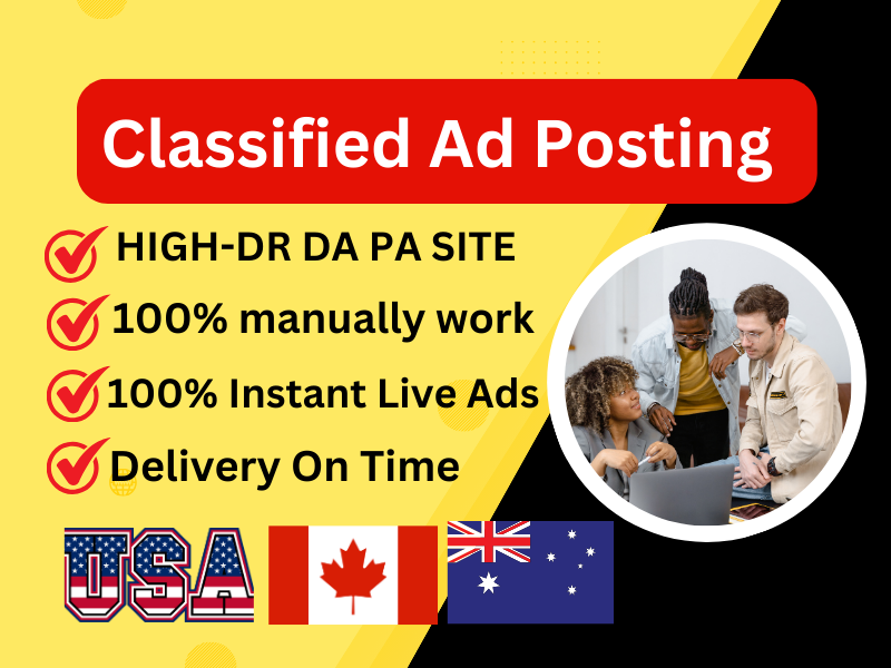 I will provide 70 Classified ads to high da pa classified websites 