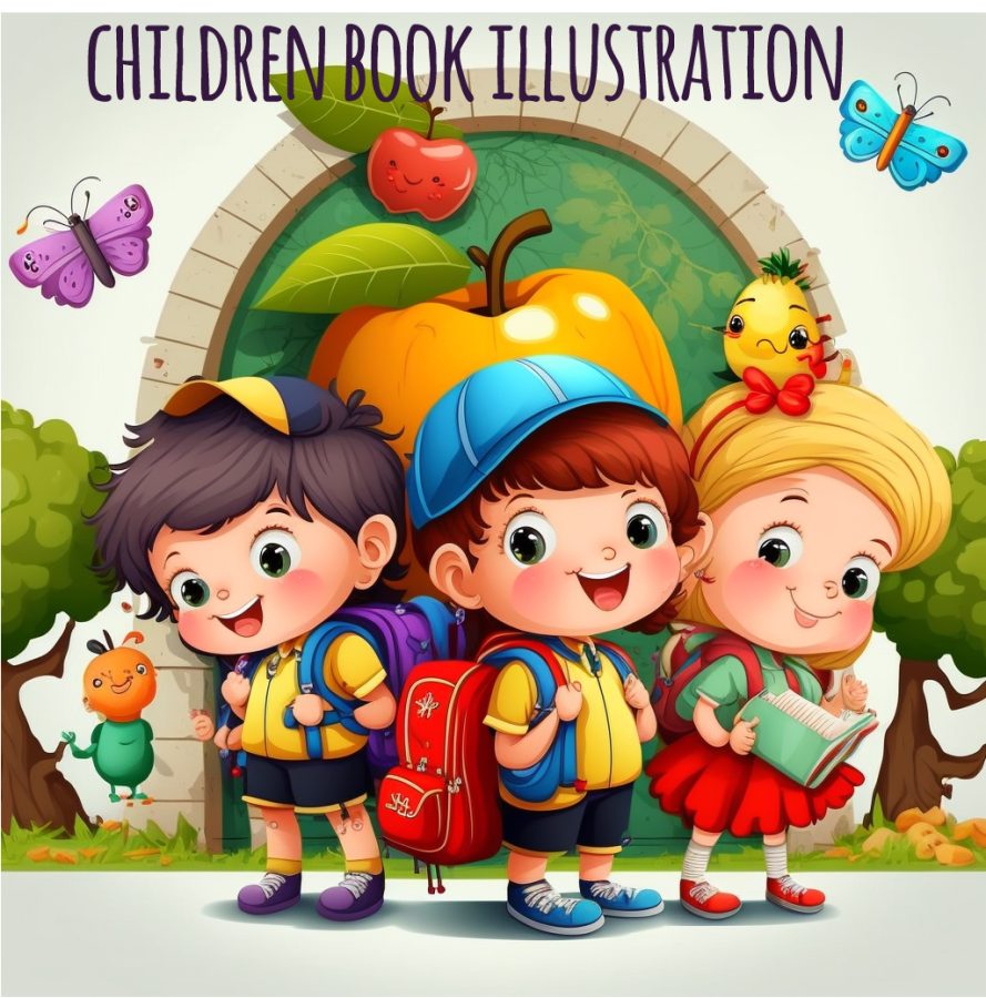 I will draw children story book illustration ,kids book cover and vector tracing