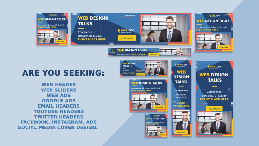 I will design web banners, ads, headers, niche ads