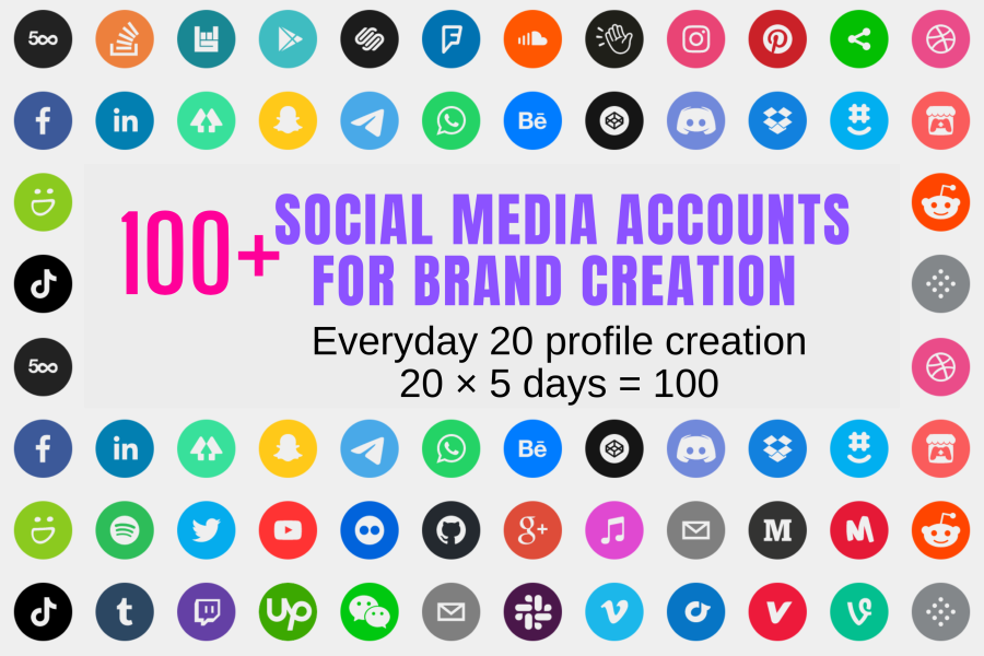 100 Social Media Profile For Brand Creation, Profile backlinks