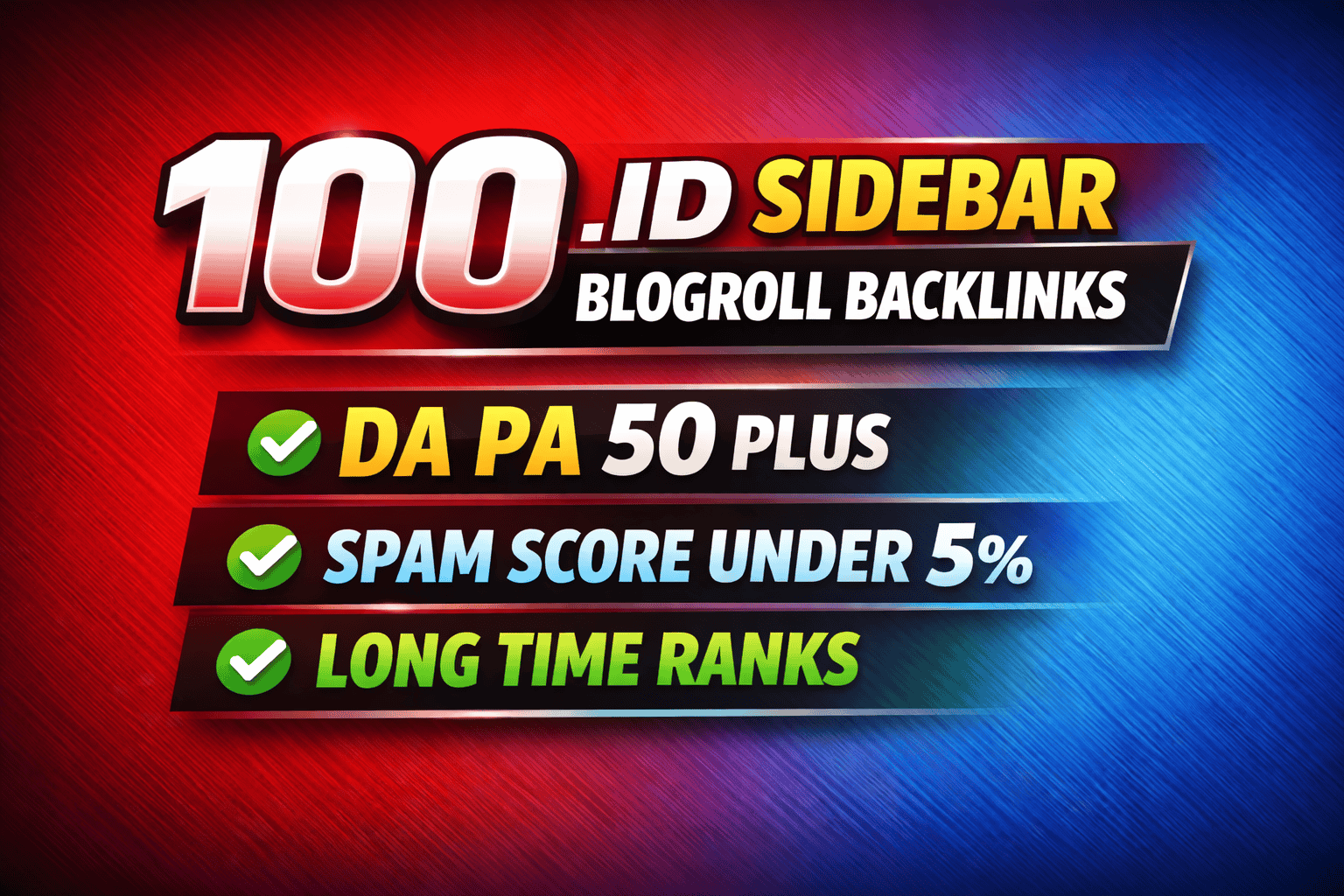 100 Premium .id Indonesian Sidebar Blogroll Homepage PBN ID Backlinks