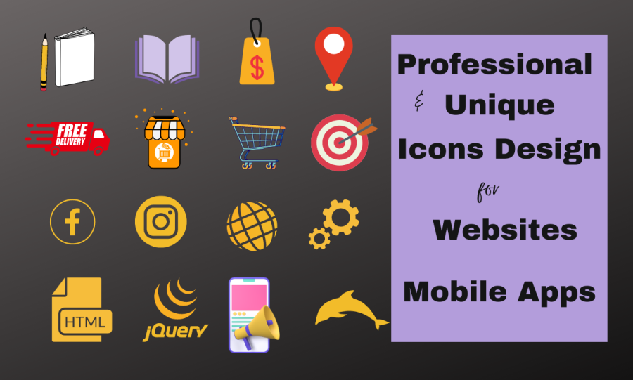 I will design trendy icons set, flat or line art icons, instagram icons