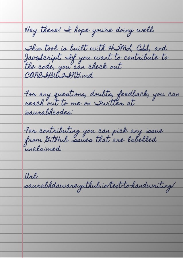 Handwriting Assignment, Content writer