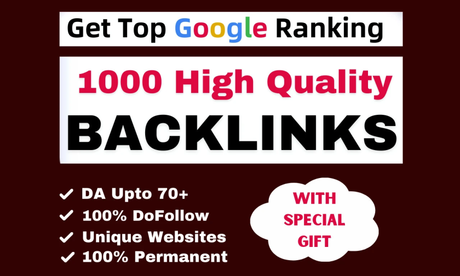 I will create white hat 1000 seo dofollow backlinks for google ranking