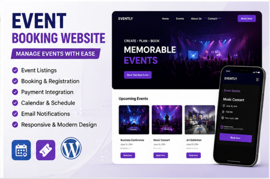 WordPress Website Design in 72 Hours, Elementor WooCommerce Store, Blog & Event Booking Website