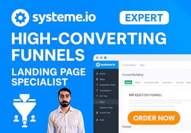 I will build high converting systeme io sales funnel and systeme io landing page
