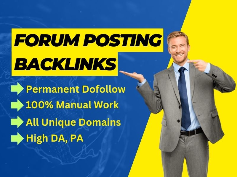 I will Do High DA PA 60 Forum posting SEO Backlinks for Your Website Ranking