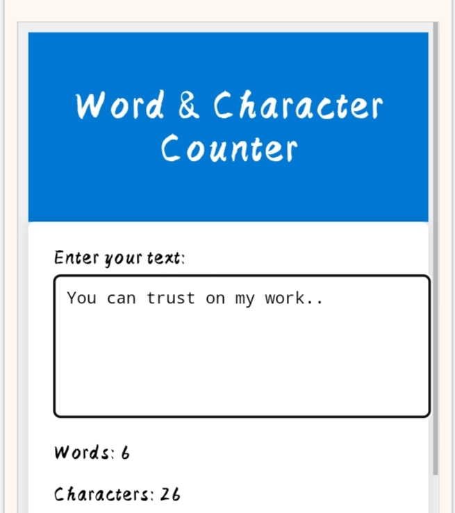 Word and Character Counter in 2 seconds.