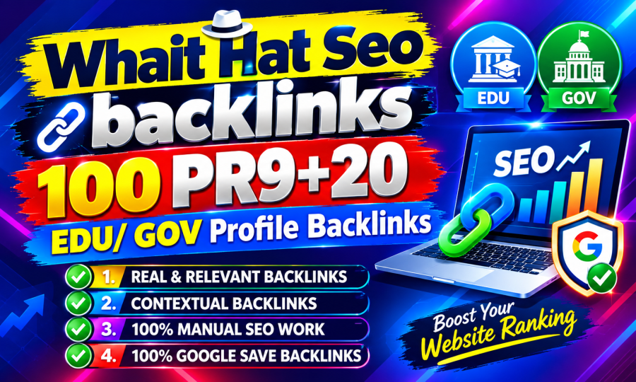 I Will 100Pr9 + 20 Edu/Gov High Quality Seo Profile Backlinks