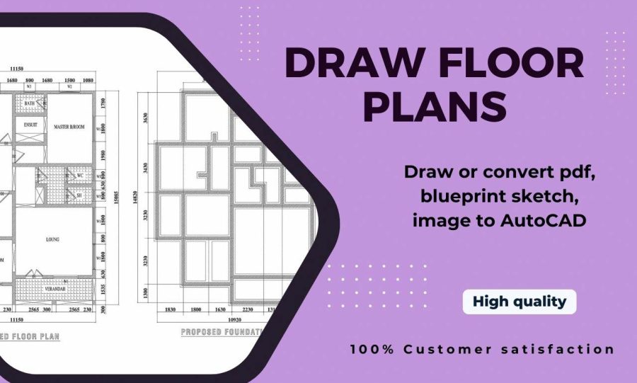 I will draw 2d drawings, floor plan, architectural plan from sketch or PDF