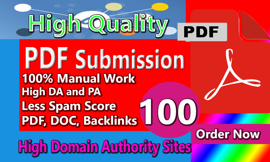 I will do PPT, DOC, article, PDF submission to 100 document sharing sites