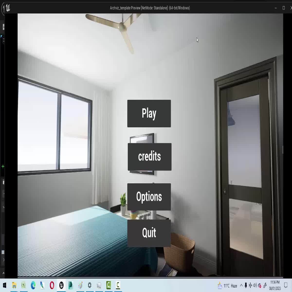 I will create an interactive Architecture Visualization file using unreal engine, blueprints