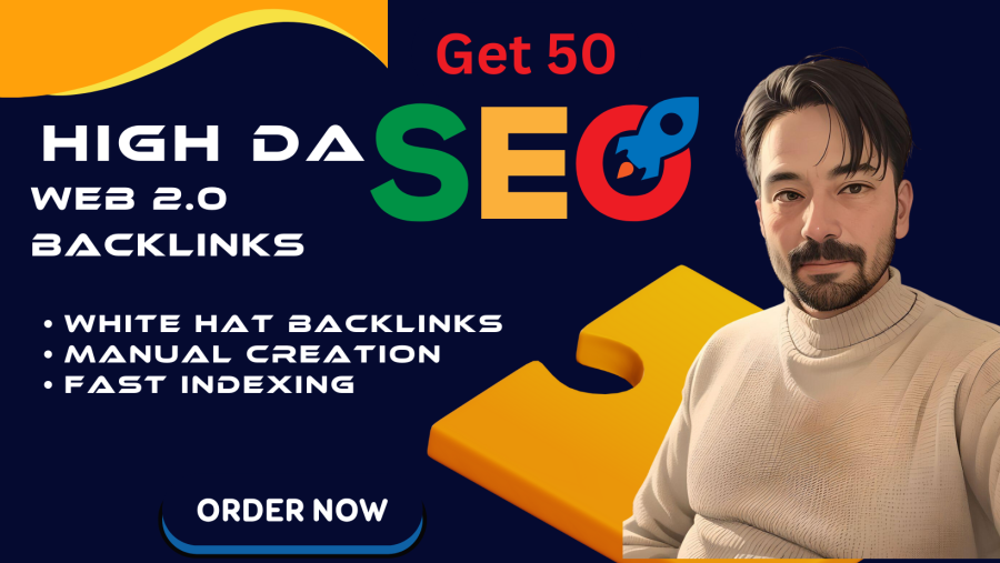 I will web 2.0 high da SEO manual white hat backlinks