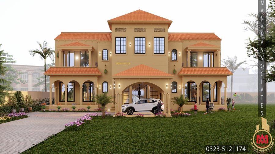 Front Elevation, Spanish elevation, Exterior Elevation Design, House Front 