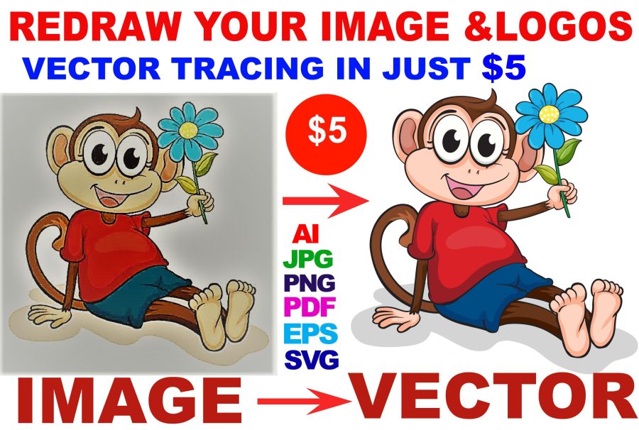 professionally convert png to vector, vectorize image, and redraw logo