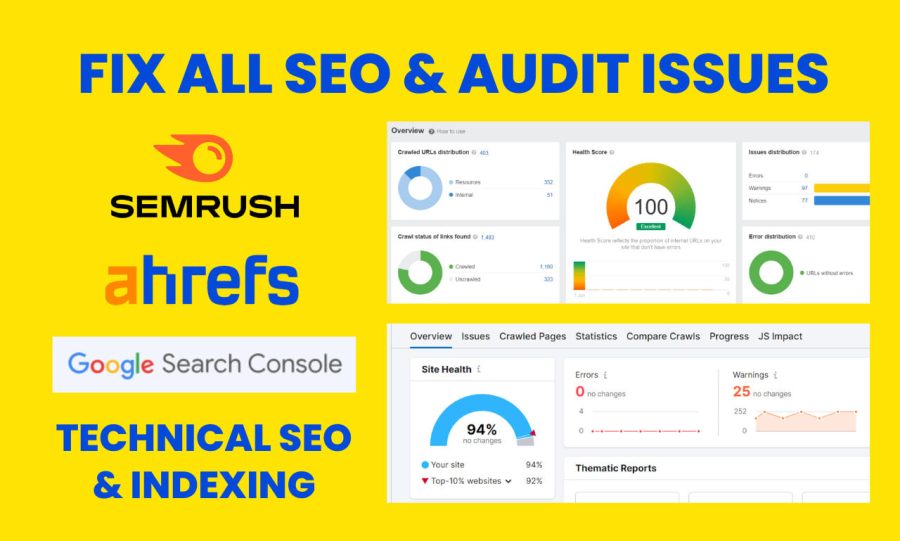  will fix search console errors, semrush,ahrefs,Tachnical SEO and indexing issues