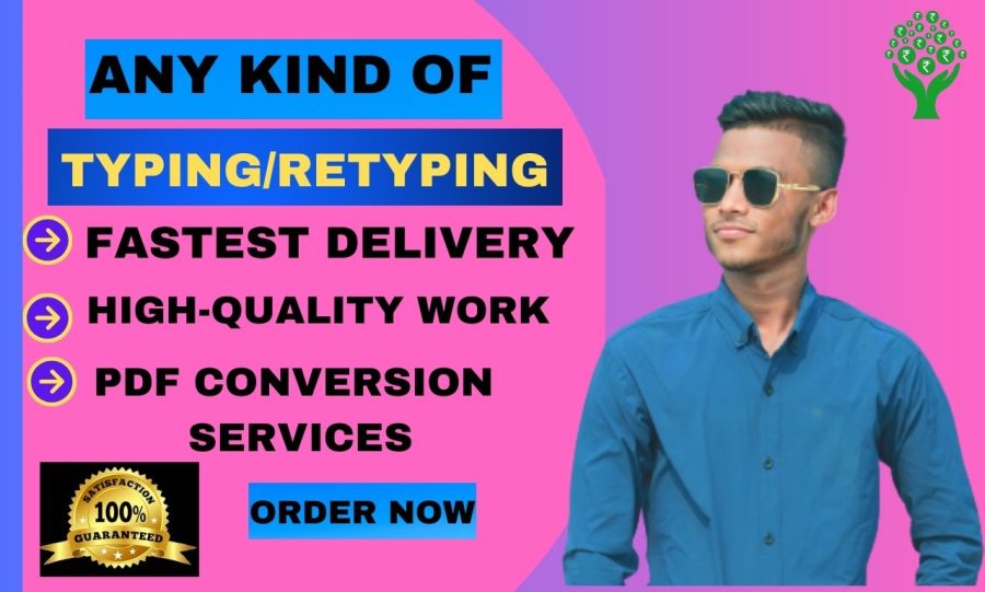 I will do fast typing, retype scanned documents, edit ms word, copy paste work