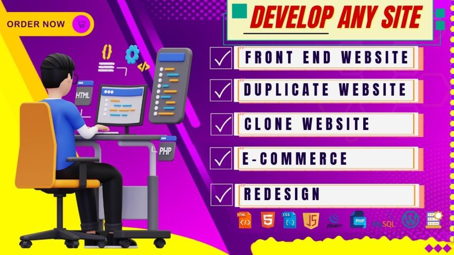 I will develop any front end, clone and ecommerce website