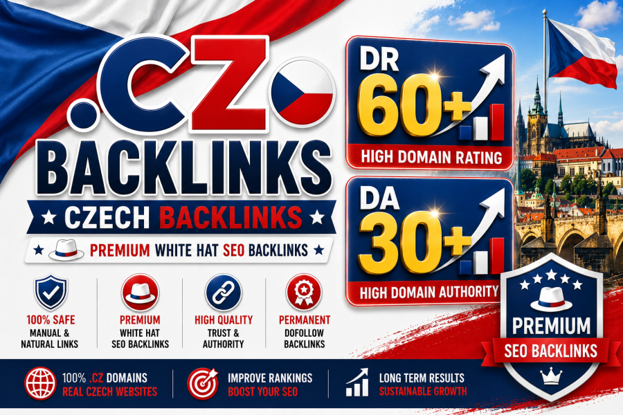 50 High Quality .cz Czech DR 60+ and DA 30+ Dofollow Contextual Backlinks