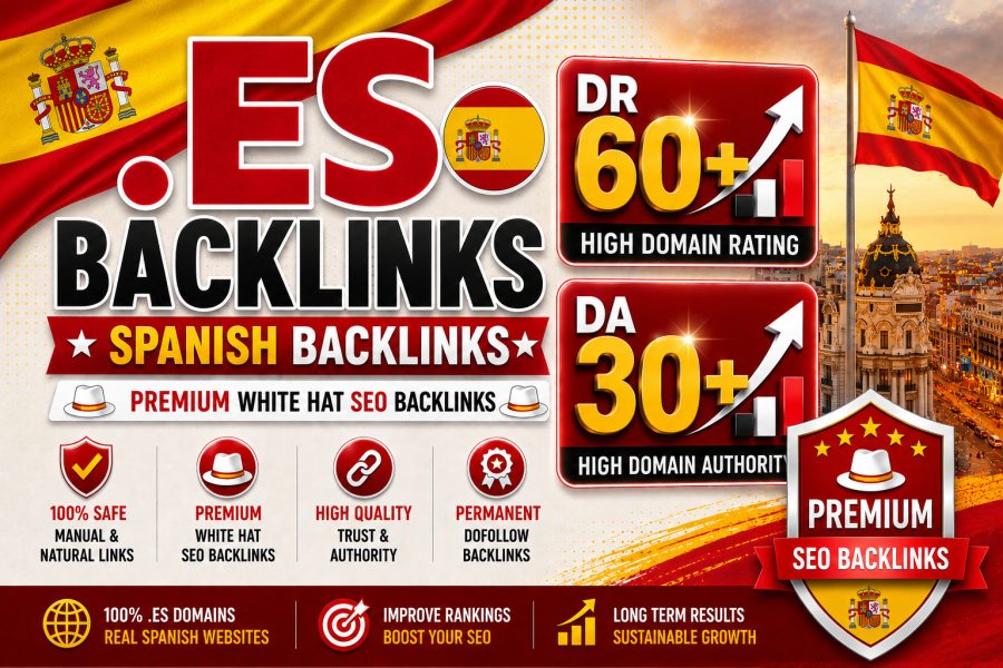 40 High Quality .es Spanish DR 60+ and DA 30+ Contextual Backlinks 