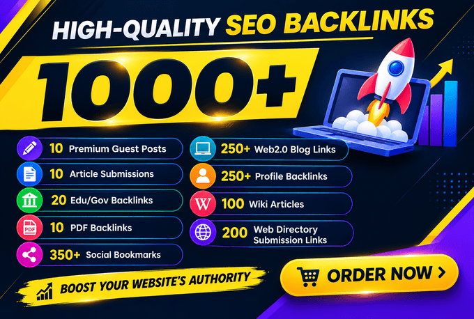 Create 1000+ High DA Mix SEO Backlinks - Guest Post, Edu Gov, Web2.0, Profile links