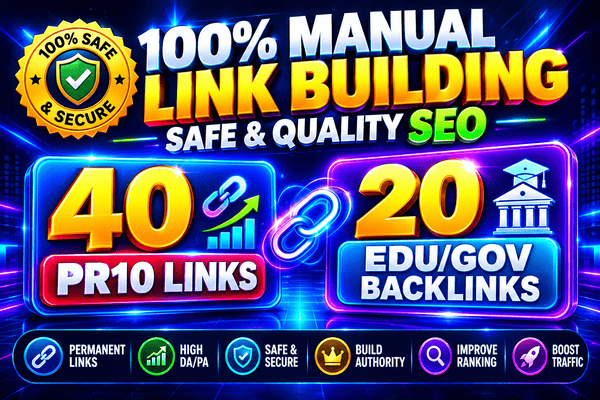 40 PR10 Links + 20 EDU/GOV Backlinks for Stronger SEO Authority Google Ranking