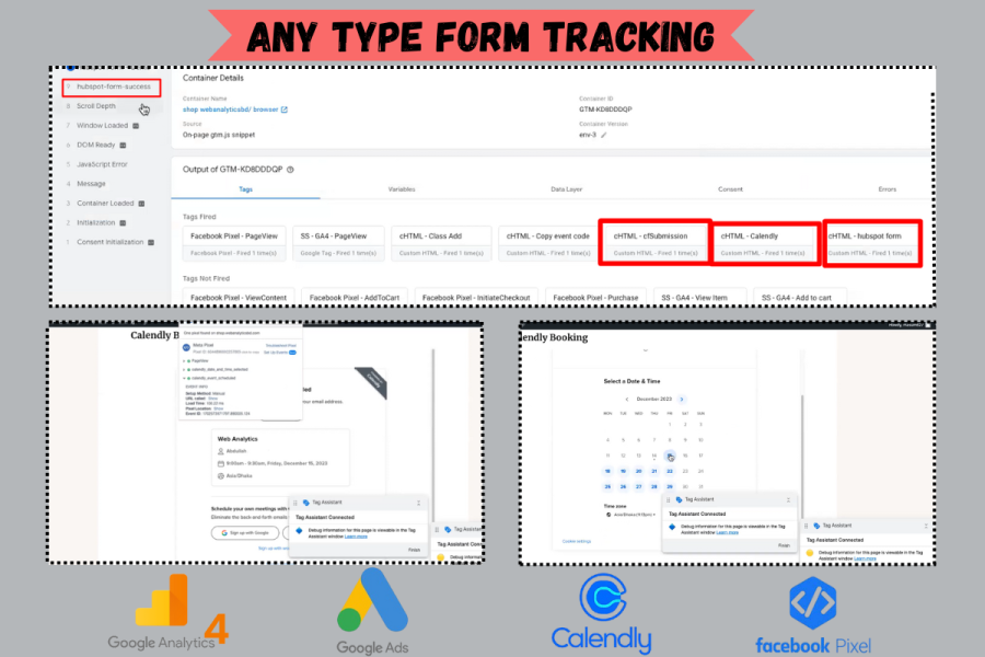 Submission Contact form 7 Tracking gravity, Calendly, lead form by GTM