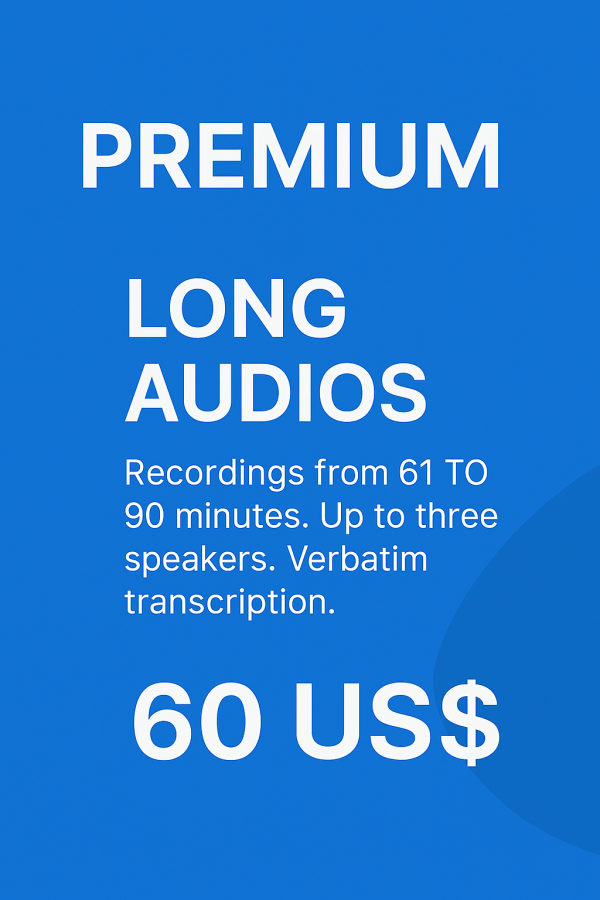 I will transcribe your podcasts, audios and youtube videos to text in Spanish