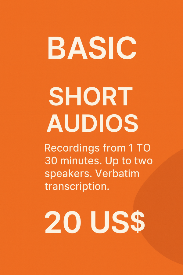 I will transcribe your podcasts, audios and youtube videos to text in Spanish