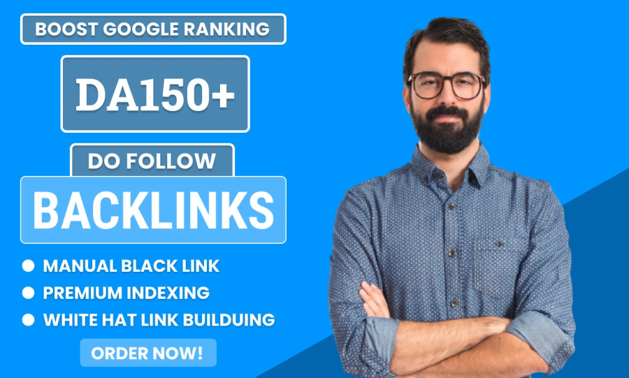 I will provide high authority da pa 150 plus SEO dofollow backlinks