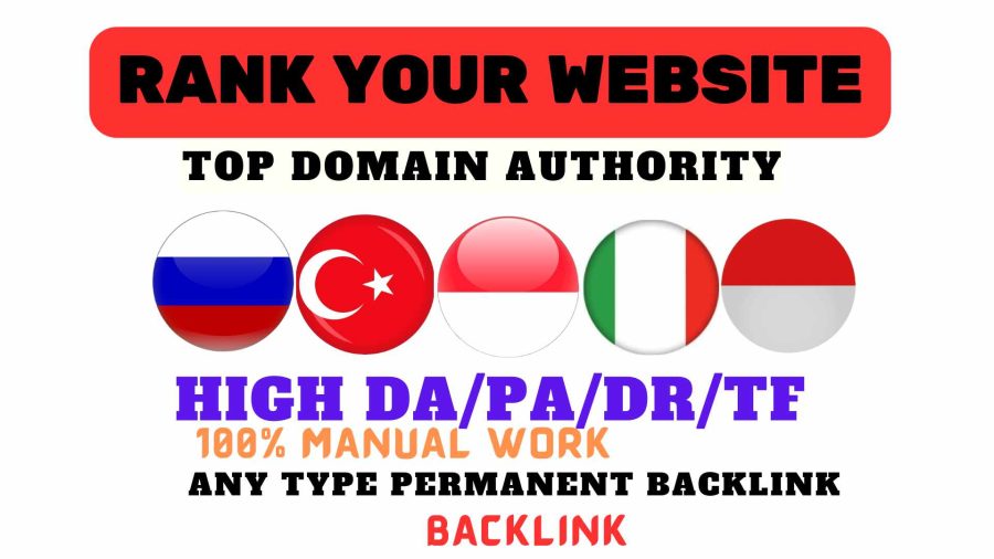 I will sent 100 Russia,Turkey,Indonesian,italian,Poland High Authority Dofollow LInkbuilding