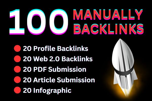 Create 100 HQ profile, web 2.0, PDF, article submission, Infographic, mixed backlinks